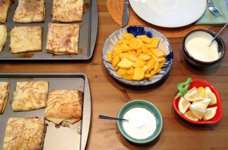 Mango Rosewater Blintzes
