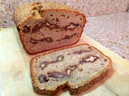 Banana Bread Stuffed with Chocolate-Covered Nuts